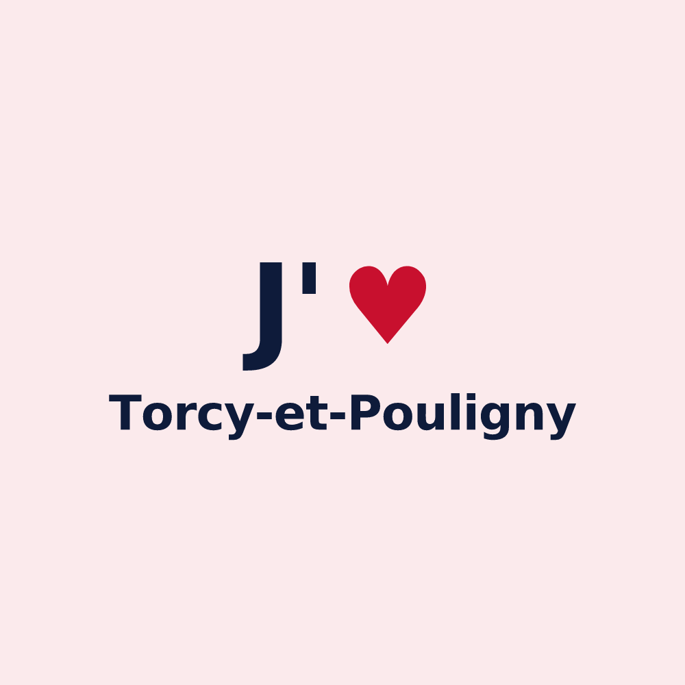 Magnet personnalisé Torcy-et-Pouligny — design « J'aime Torcy-et-Pouligny » imprimé sur le magnet