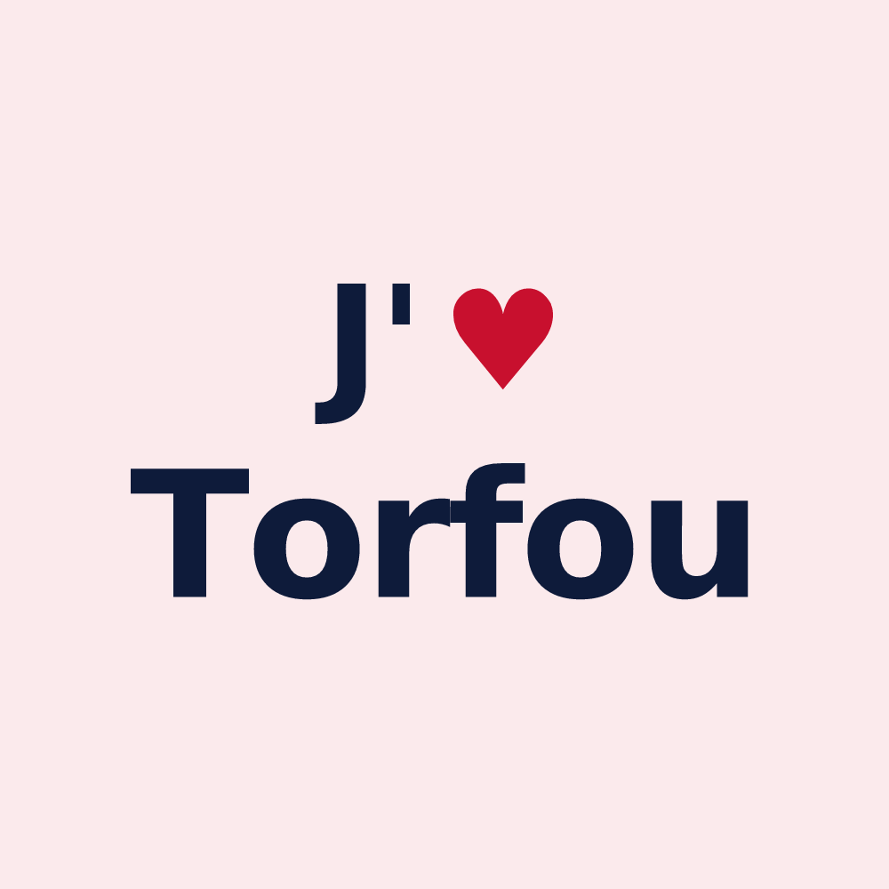 Magnet personnalisé Torfou — design J'aime Torfou