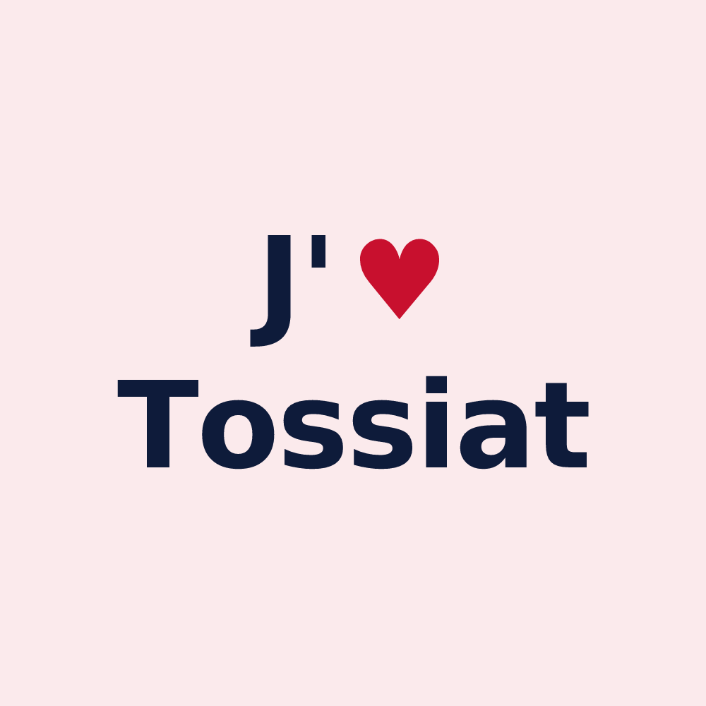 Magnet personnalisé Tossiat — design J'aime Tossiat