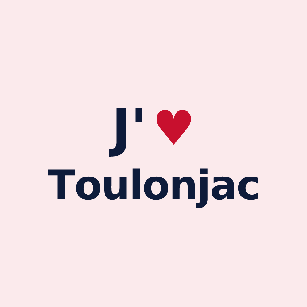 Magnet personnalisé Toulonjac — design « J'aime Toulonjac » imprimé sur le magnet