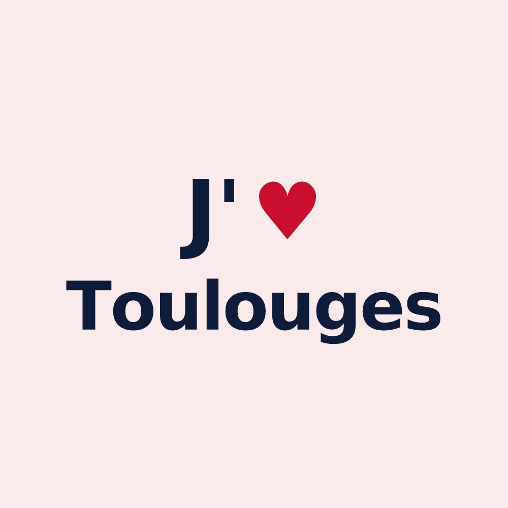 Magnet personnalisé Toulouges — design « J'aime Toulouges » imprimé sur le magnet