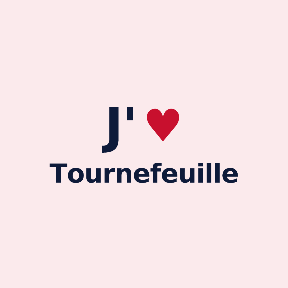 Magnet personnalisé Tournefeuille — design J'aime Tournefeuille