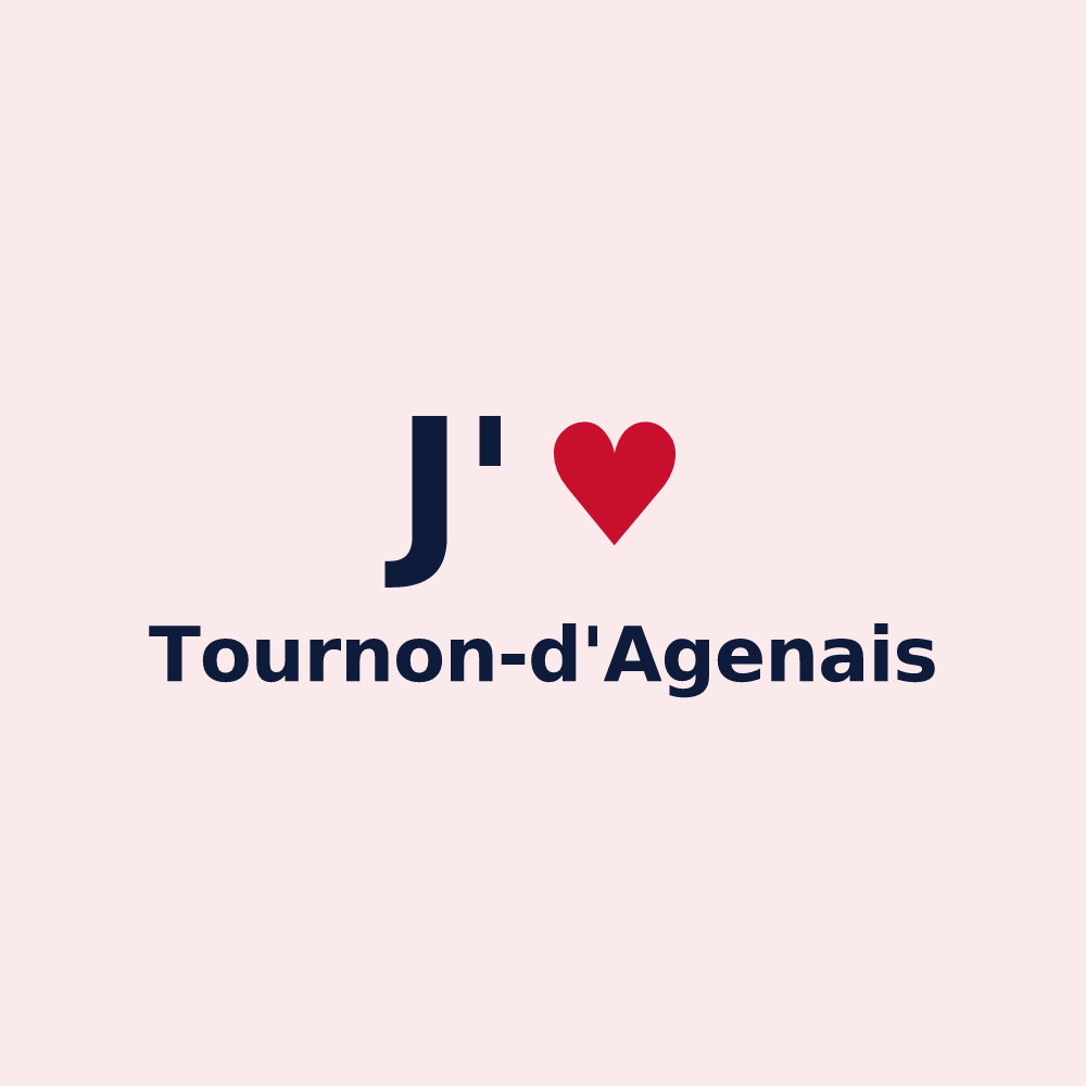 Magnet personnalisé Tournon-d'Agenais — design J'aime Tournon-d'Agenais
