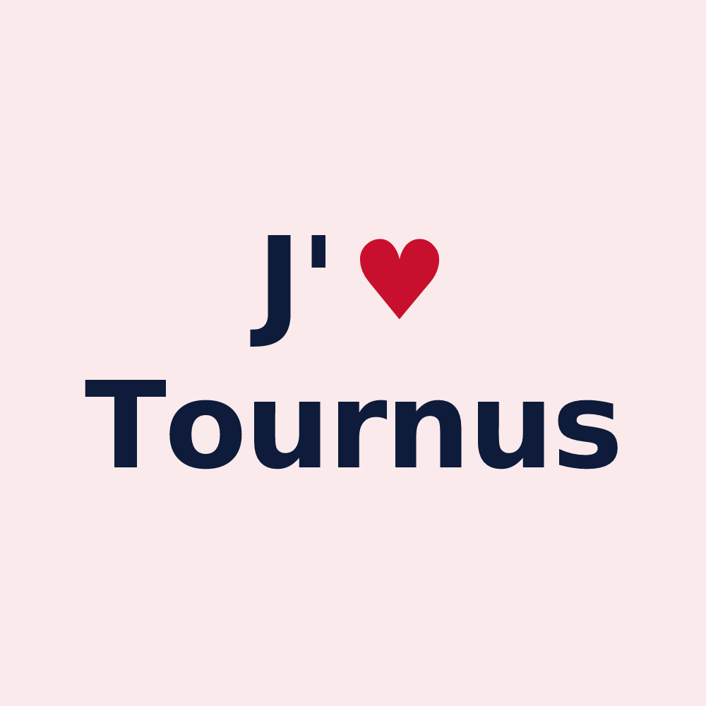 Magnet personnalisé Tournus — design « J'aime Tournus » imprimé sur le magnet