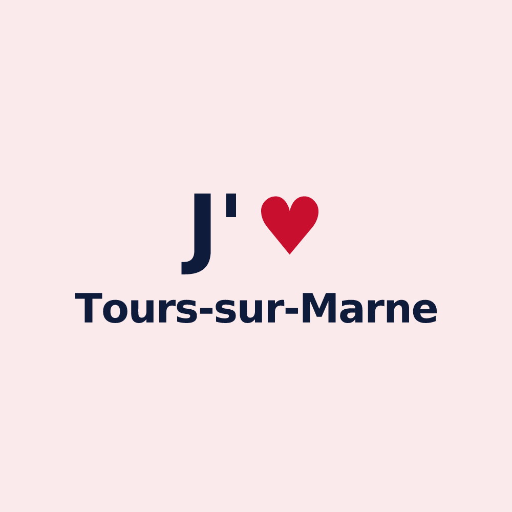 Magnet personnalisé Tours-sur-Marne — design J'aime Tours-sur-Marne