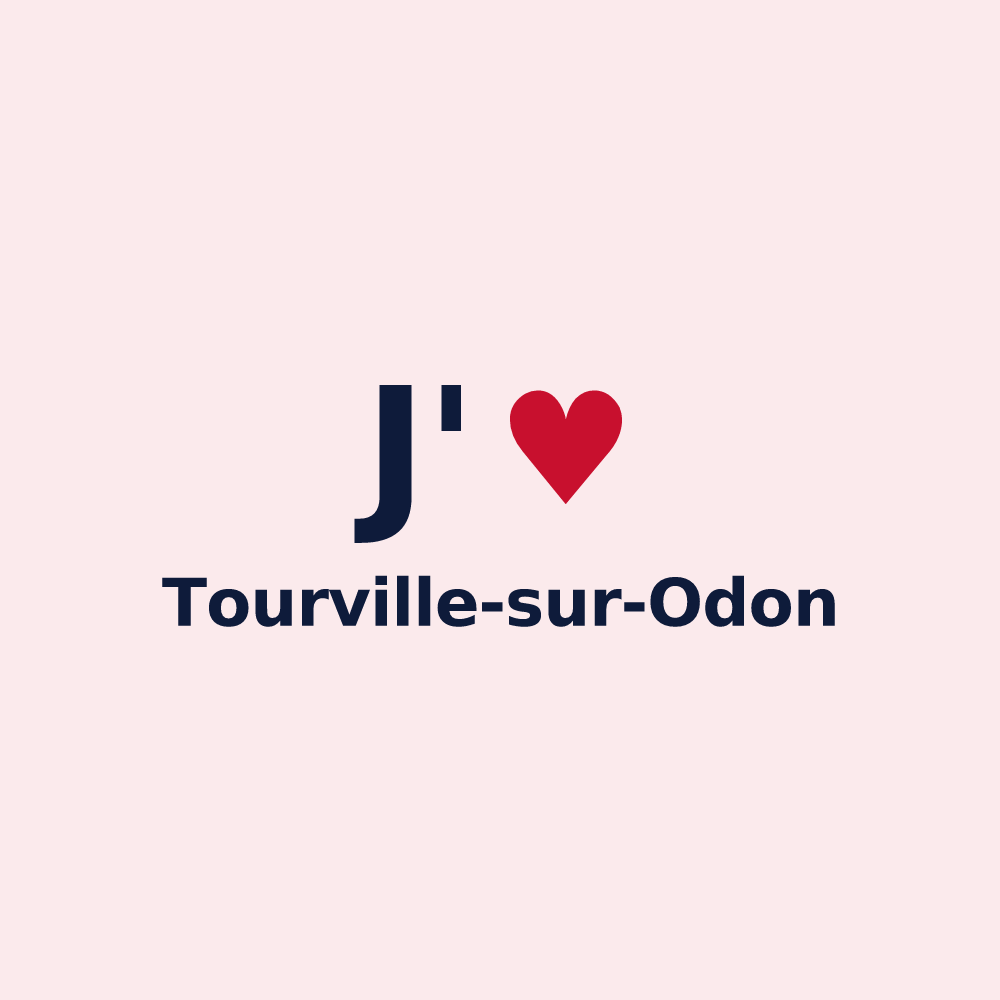 Magnet personnalisé Tourville-sur-Odon — design J'aime Tourville-sur-Odon