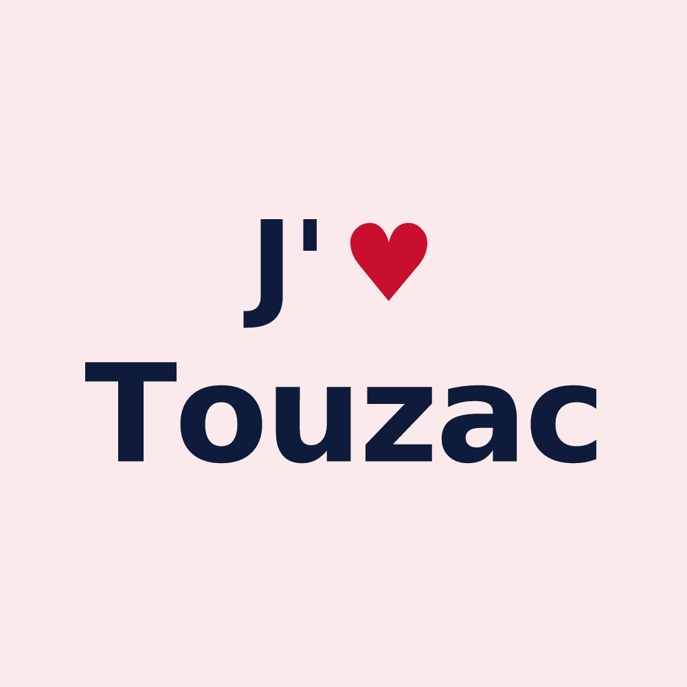 Magnet personnalisé Touzac — design J'aime Touzac