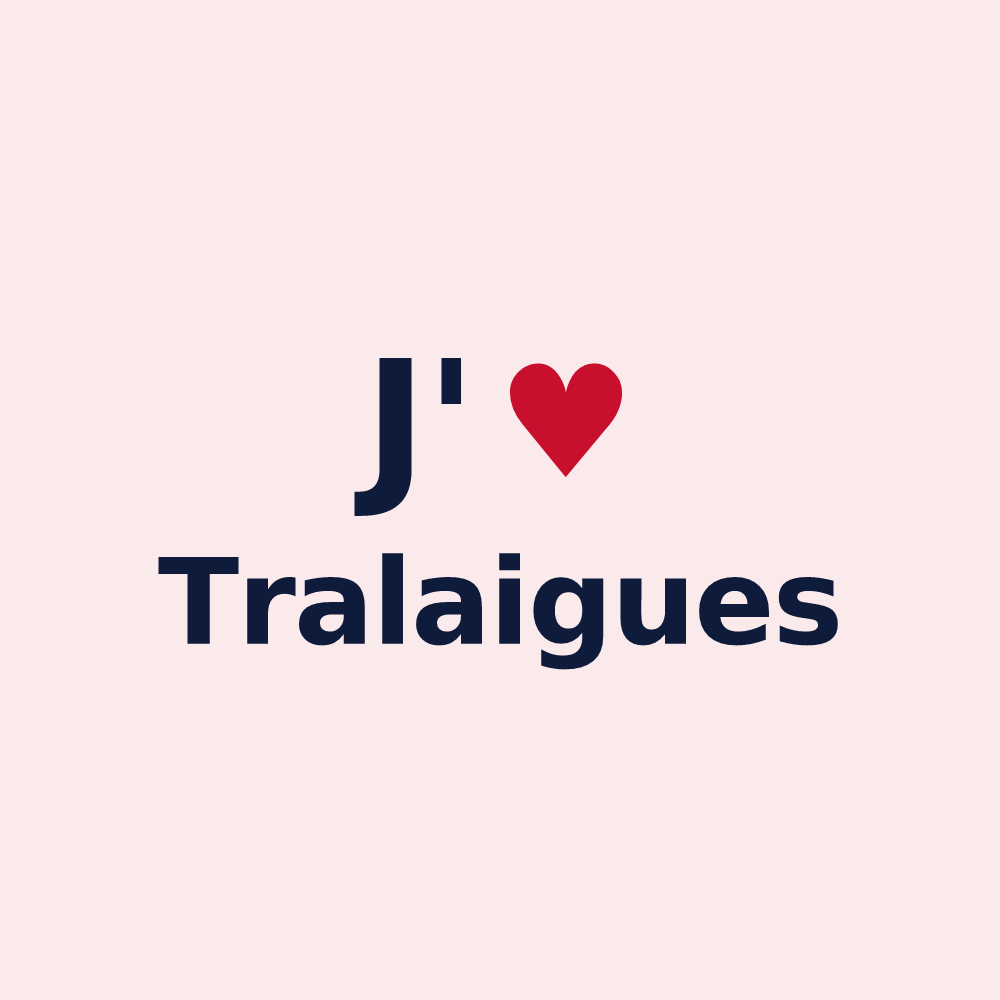 Magnet personnalisé Tralaigues — design « J'aime Tralaigues » imprimé sur le magnet