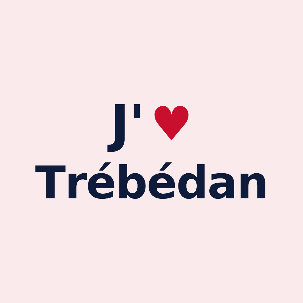 Magnet personnalisé Trébédan — design J'aime Trébédan