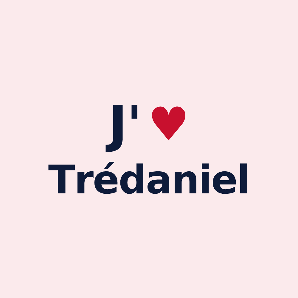 Magnet personnalisé Trédaniel — design « J'aime Trédaniel » imprimé sur le magnet