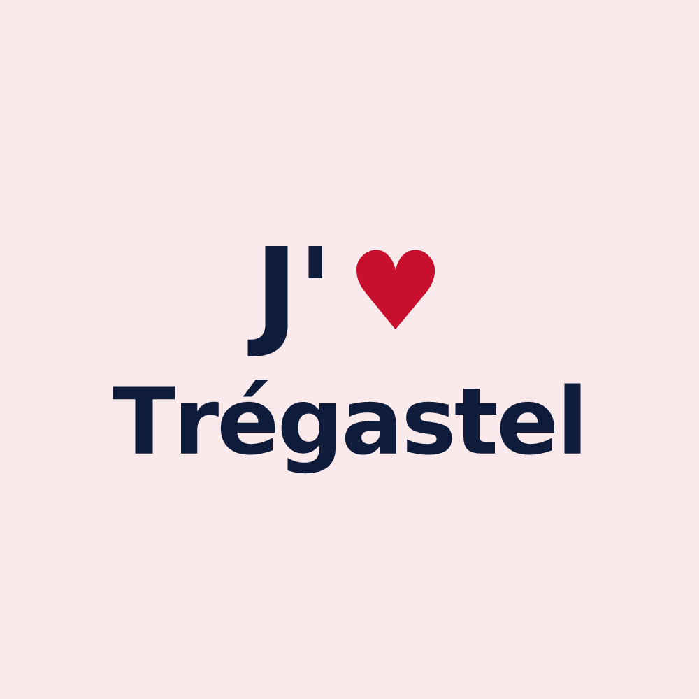 Magnet personnalisé Trégastel — design J'aime Trégastel