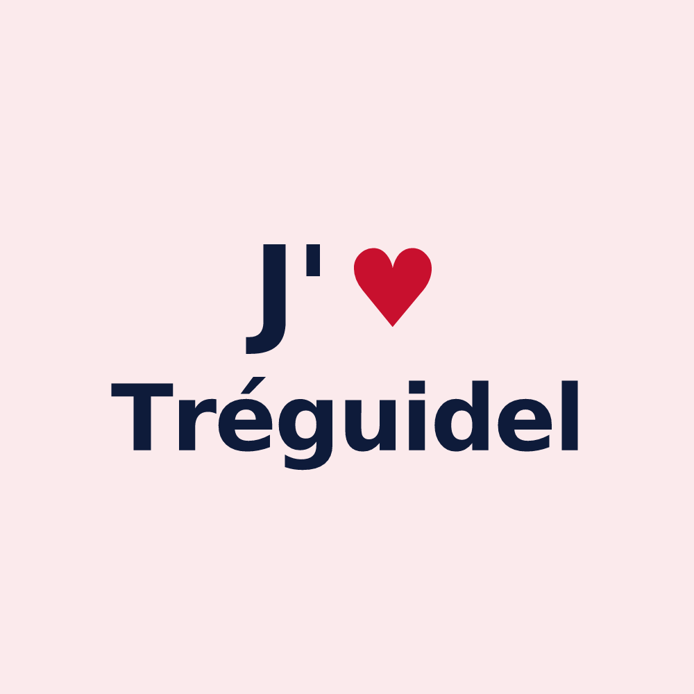 Magnet personnalisé Tréguidel — design J'aime Tréguidel