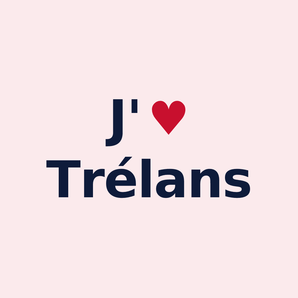 Magnet personnalisé Trélans — design « J'aime Trélans » imprimé sur le magnet