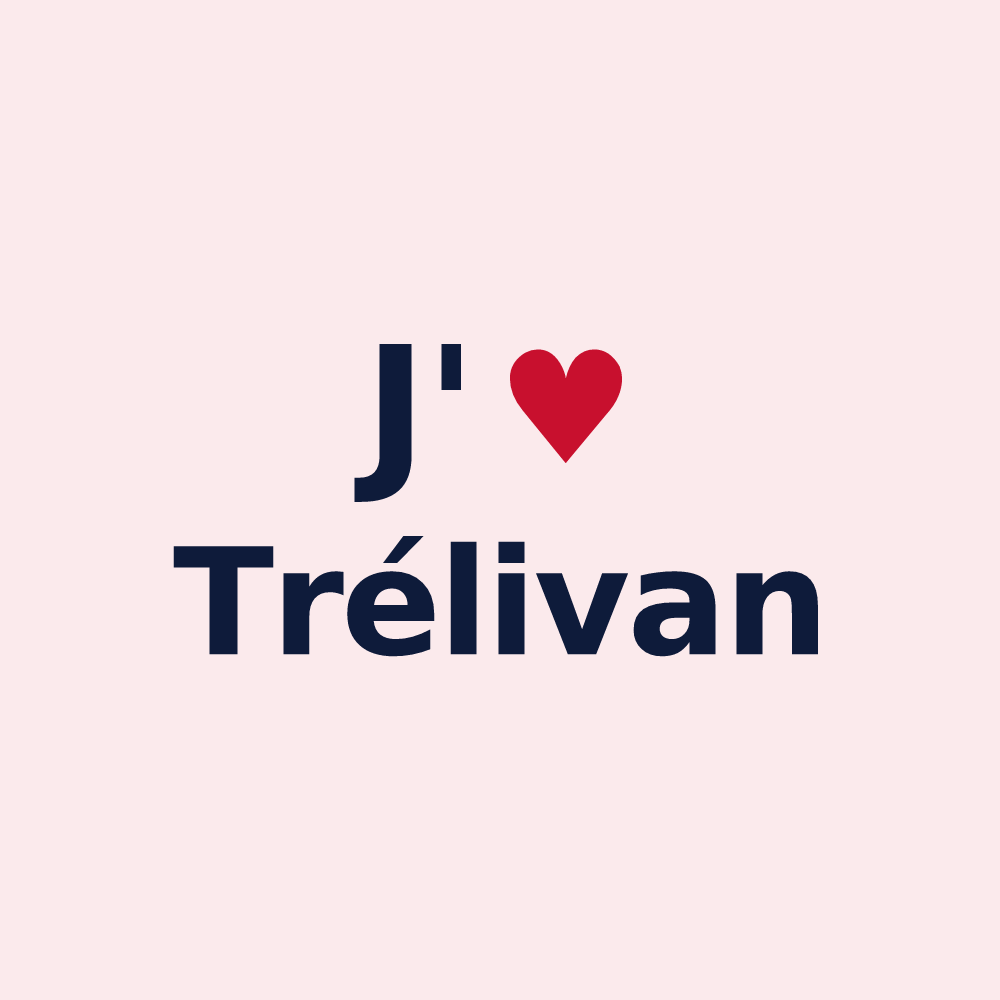 Magnet personnalisé Trélivan — design « J'aime Trélivan » imprimé sur le magnet