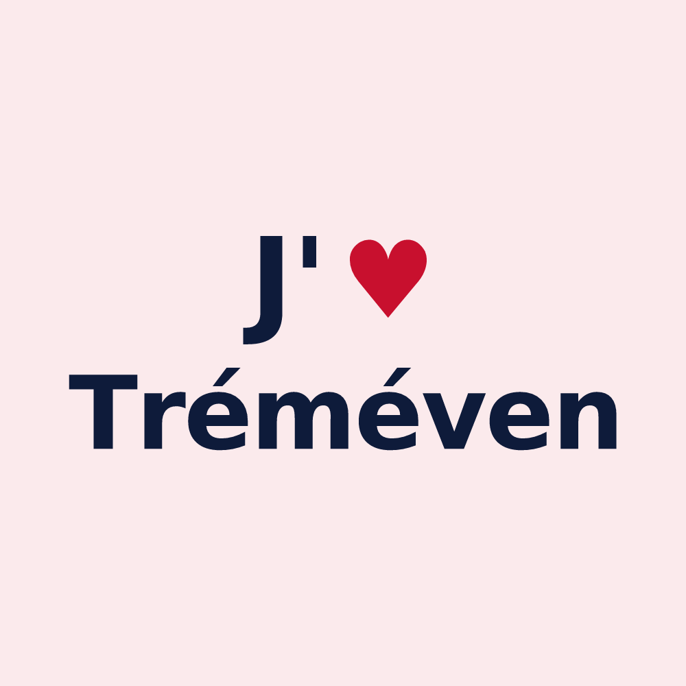 Magnet personnalisé Tréméven — design J'aime Tréméven
