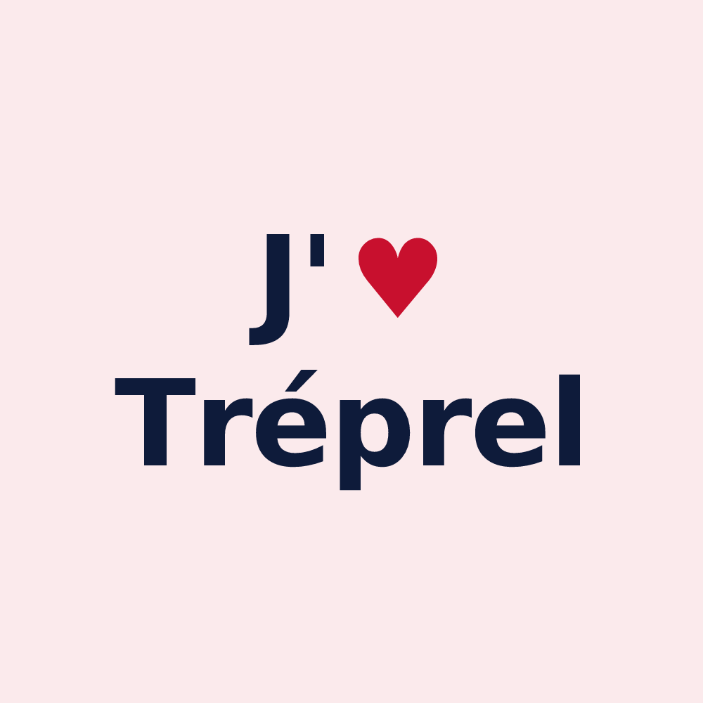 Magnet personnalisé Tréprel — design J'aime Tréprel