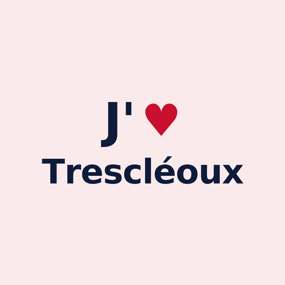 Magnet personnalisé Trescléoux — design J'aime Trescléoux