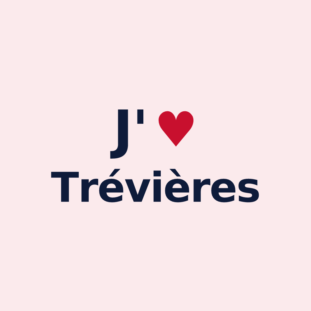 Magnet personnalisé Trévières — design « J'aime Trévières » imprimé sur le magnet
