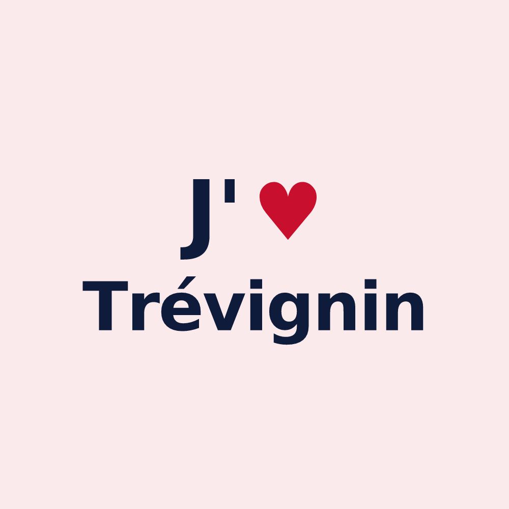 Magnet personnalisé Trévignin — design « J'aime Trévignin » imprimé sur le magnet