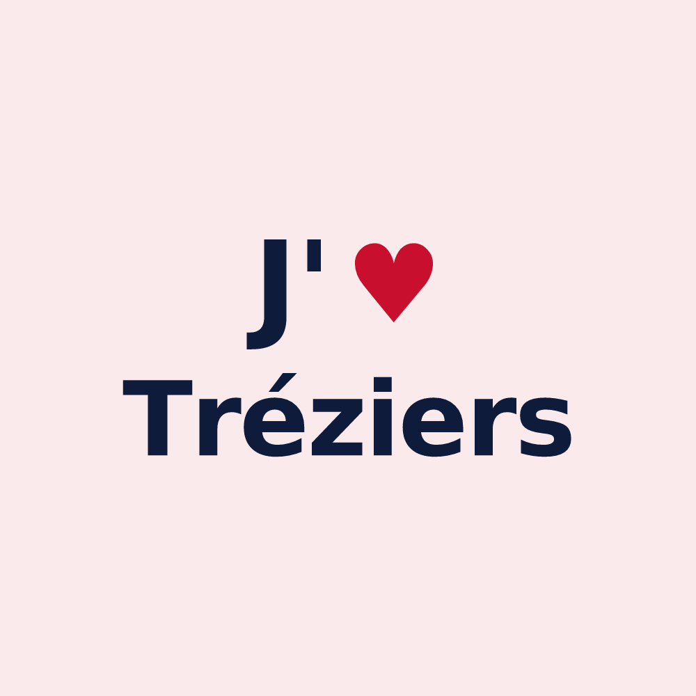 Magnet personnalisé Tréziers — design J'aime Tréziers