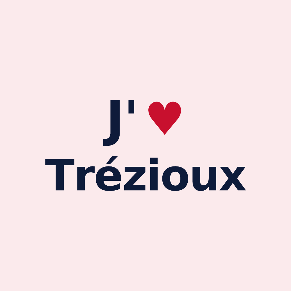 Magnet personnalisé Trézioux — design « J'aime Trézioux » imprimé sur le magnet