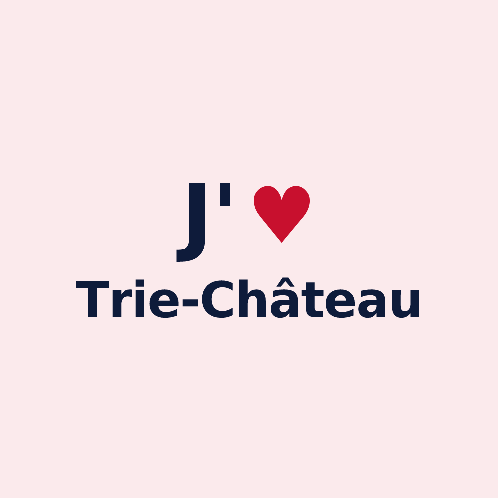 Magnet personnalisé Trie-Château — design J'aime Trie-Château