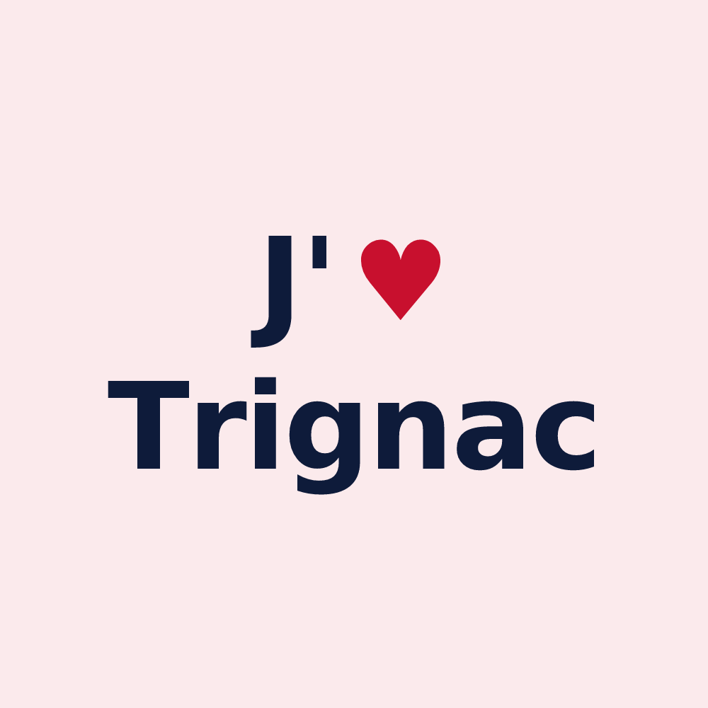 Magnet personnalisé Trignac — design « J'aime Trignac » imprimé sur le magnet