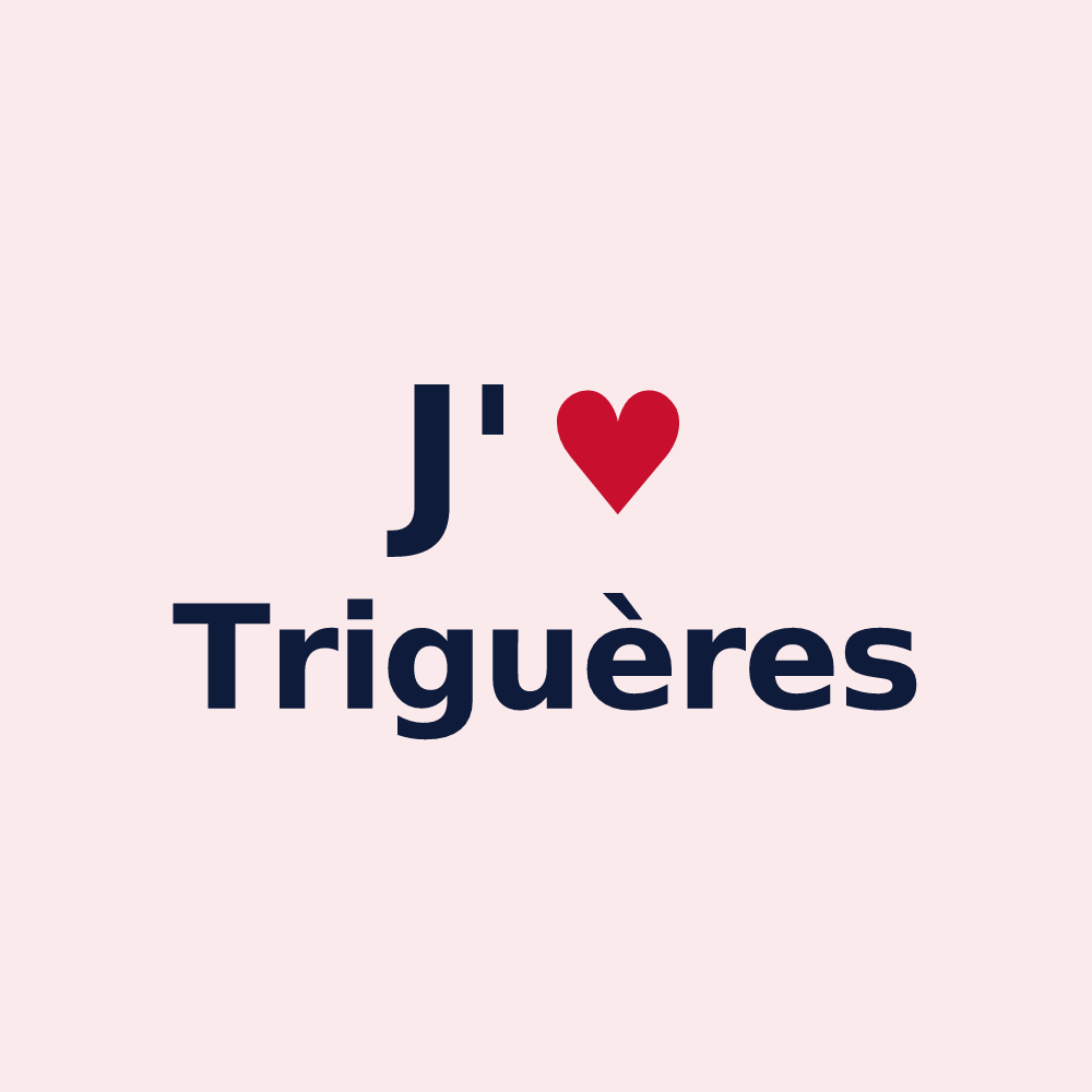 Magnet personnalisé Triguères — design J'aime Triguères