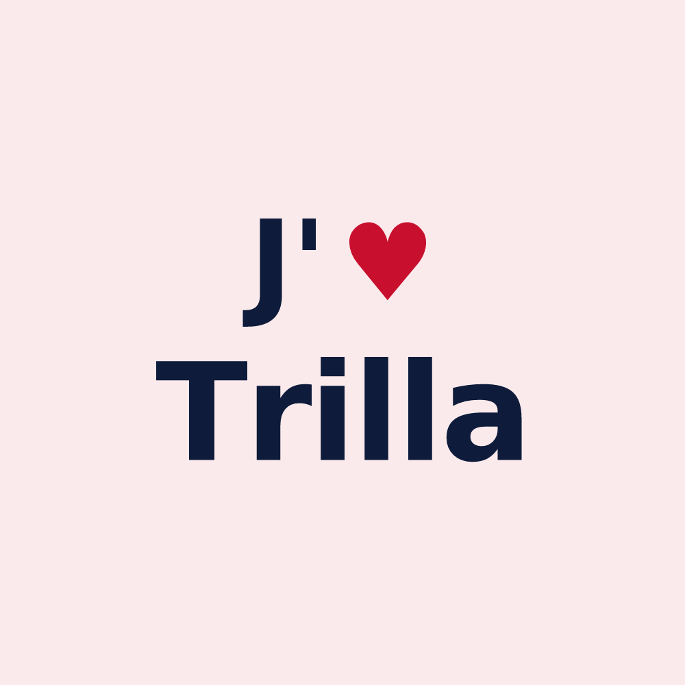Magnet personnalisé Trilla — design « J'aime Trilla » imprimé sur le magnet