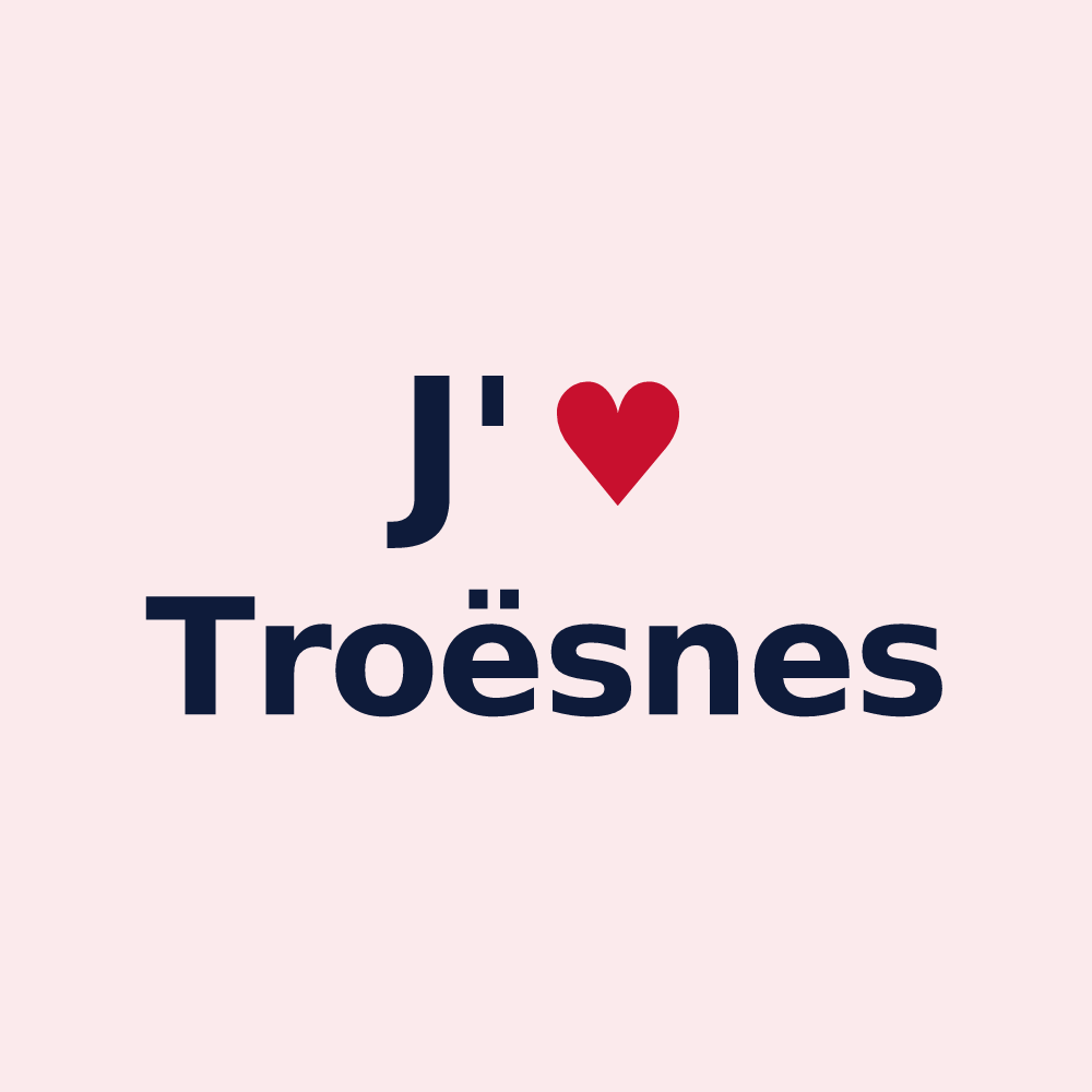 Magnet personnalisé Troësnes — design « J'aime Troësnes » imprimé sur le magnet