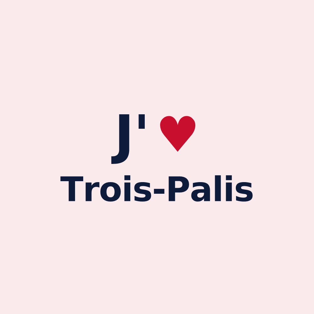 Magnet personnalisé Trois-Palis — design J'aime Trois-Palis