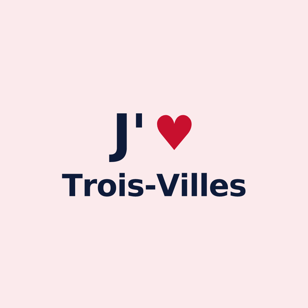 Magnet personnalisé Trois-Villes — design J'aime Trois-Villes
