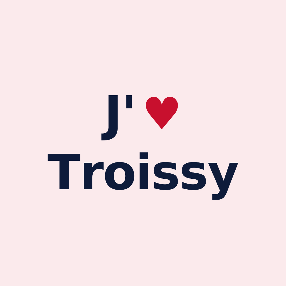 Magnet personnalisé Troissy — design J'aime Troissy