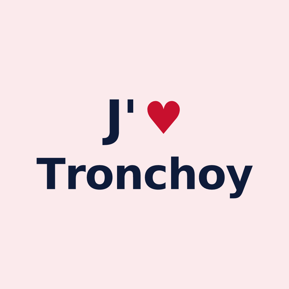 Magnet personnalisé Tronchoy — design « J'aime Tronchoy » imprimé sur le magnet