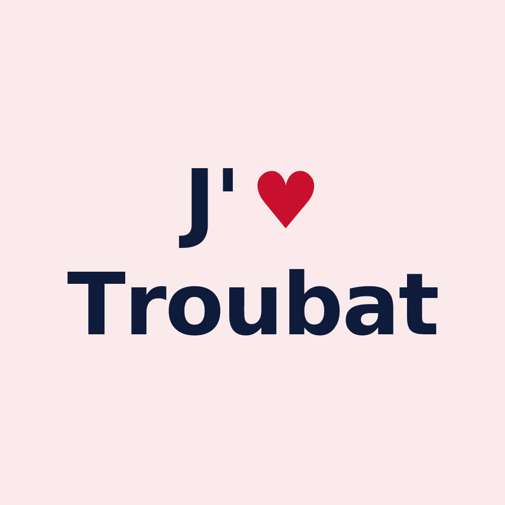 Magnet personnalisé Troubat — design J'aime Troubat