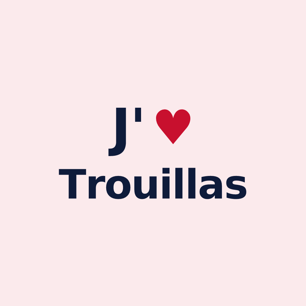 Magnet personnalisé Trouillas — design J'aime Trouillas