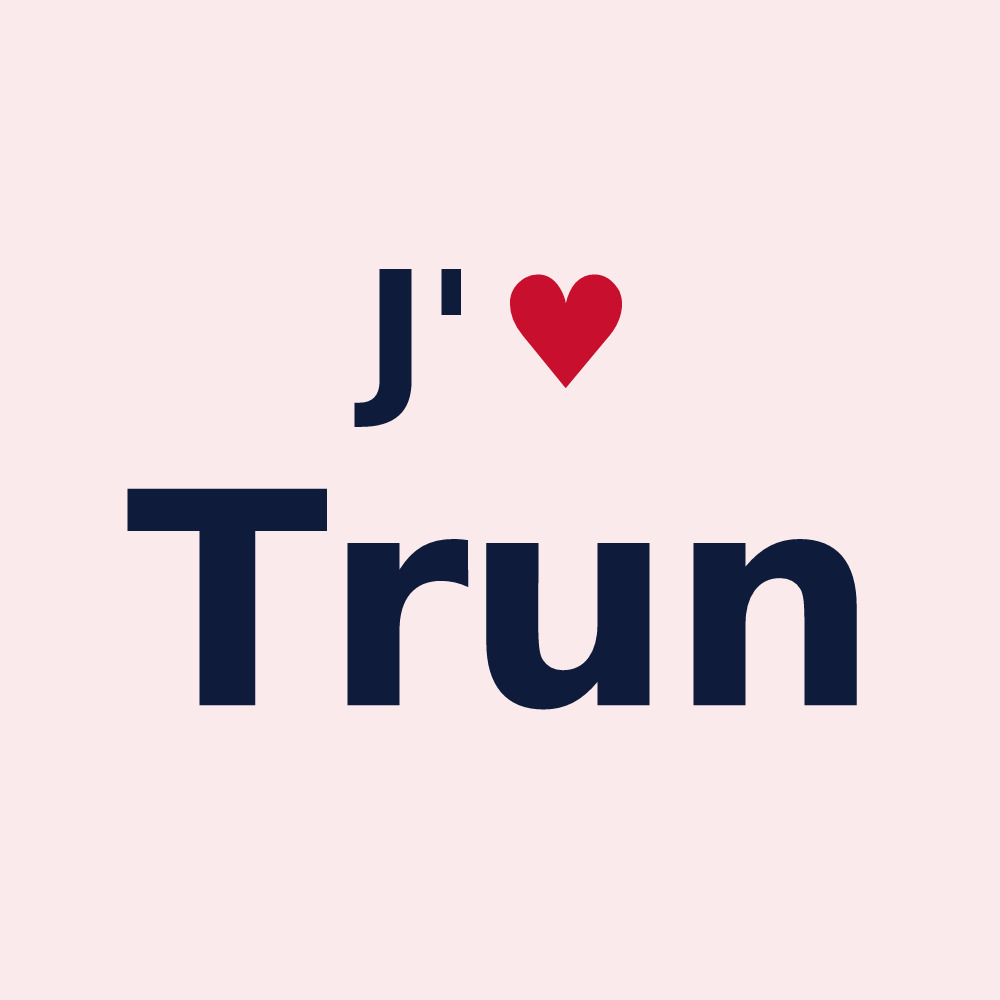 Magnet personnalisé Trun — design « J'aime Trun » imprimé sur le magnet