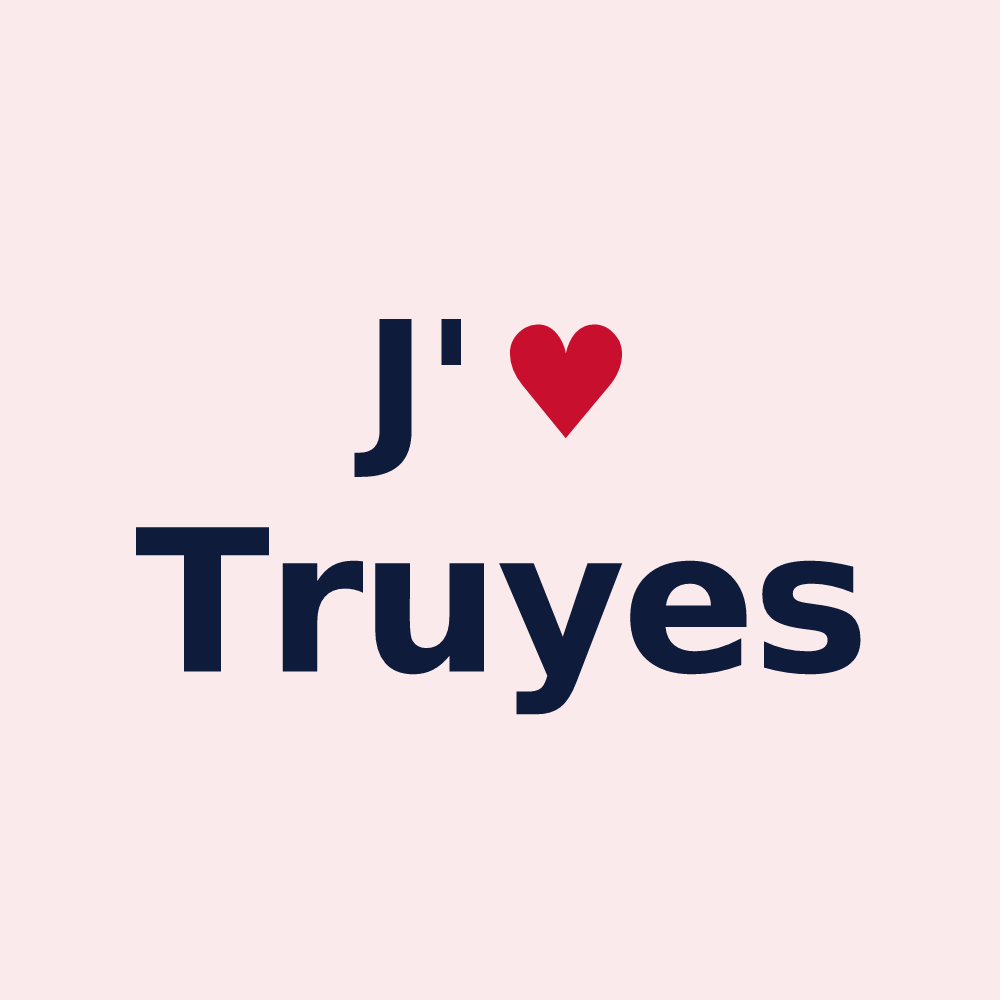 Magnet personnalisé Truyes — design « J'aime Truyes » imprimé sur le magnet