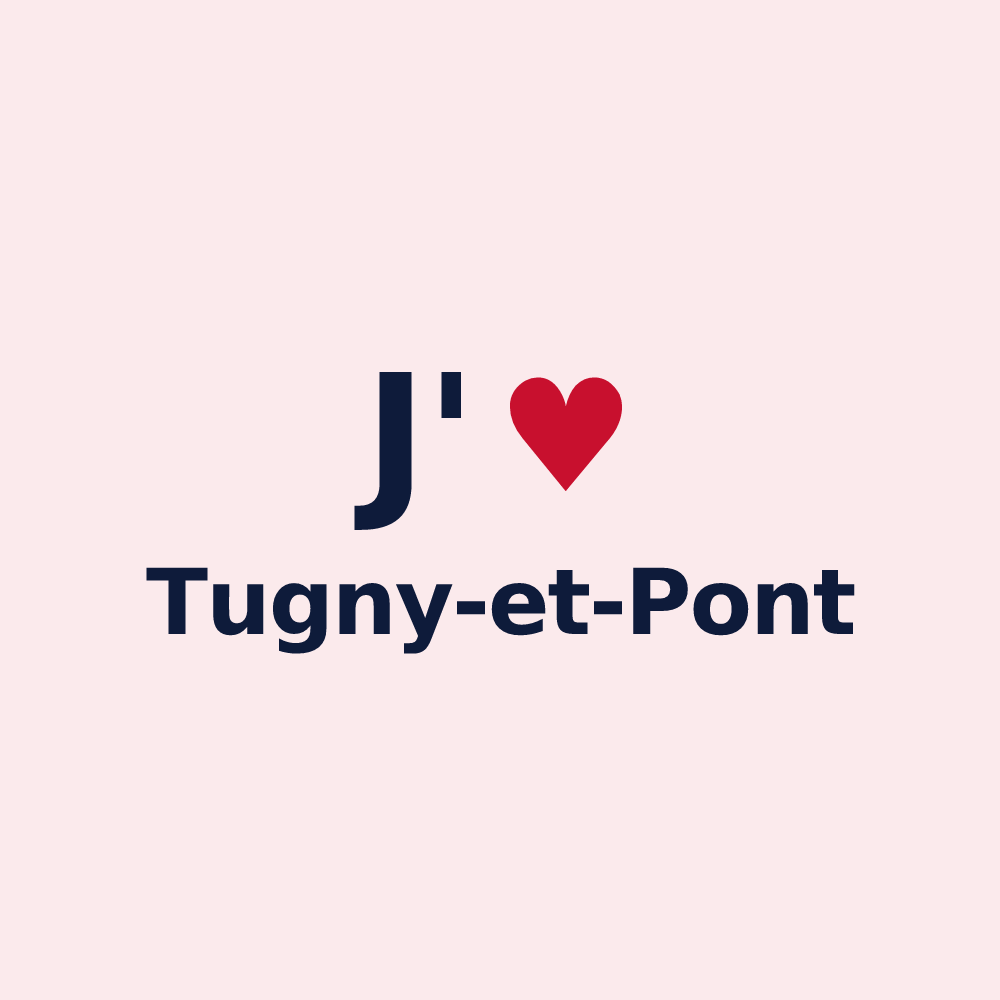 Magnet personnalisé Tugny-et-Pont — design « J'aime Tugny-et-Pont » imprimé sur le magnet