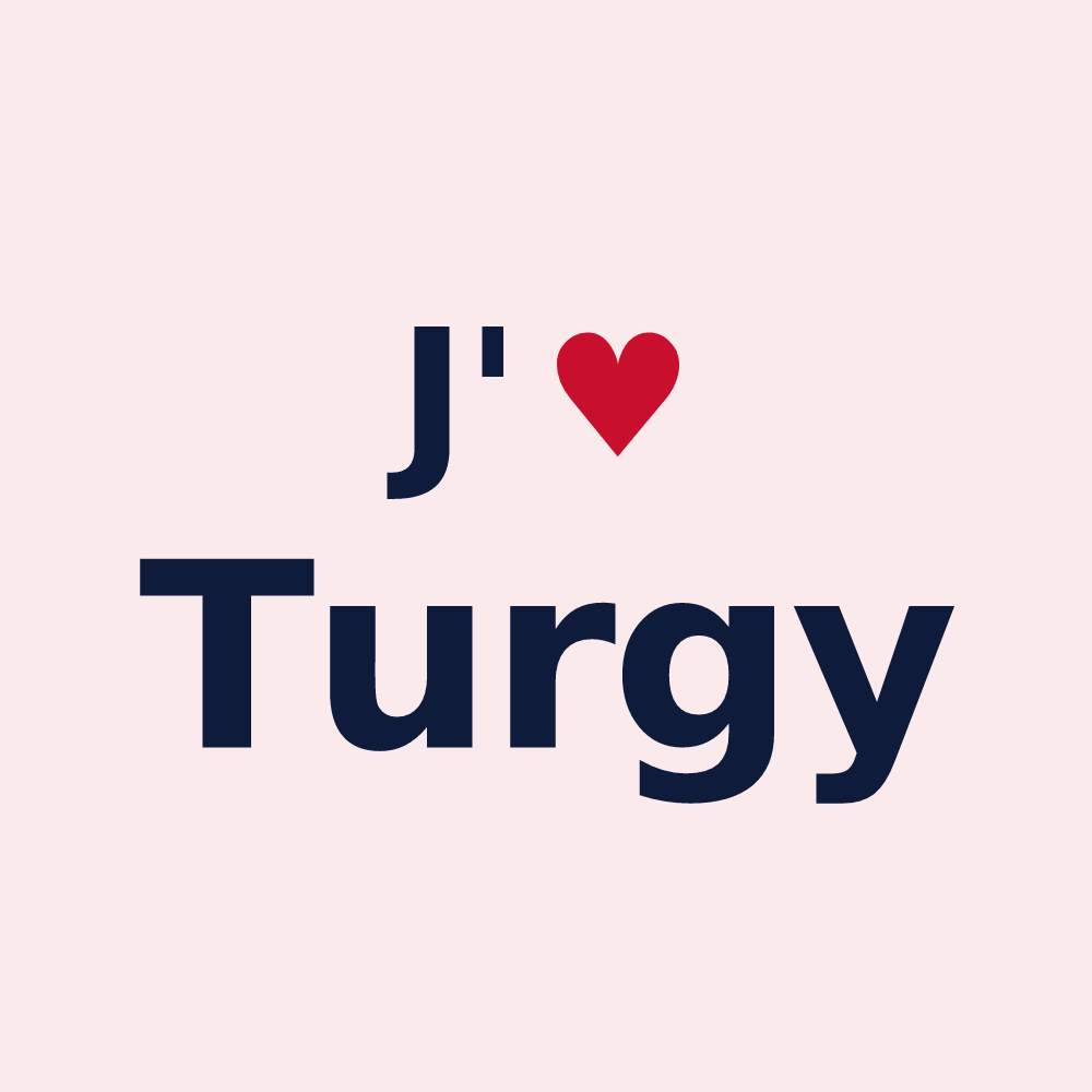Magnet personnalisé Turgy — design J'aime Turgy