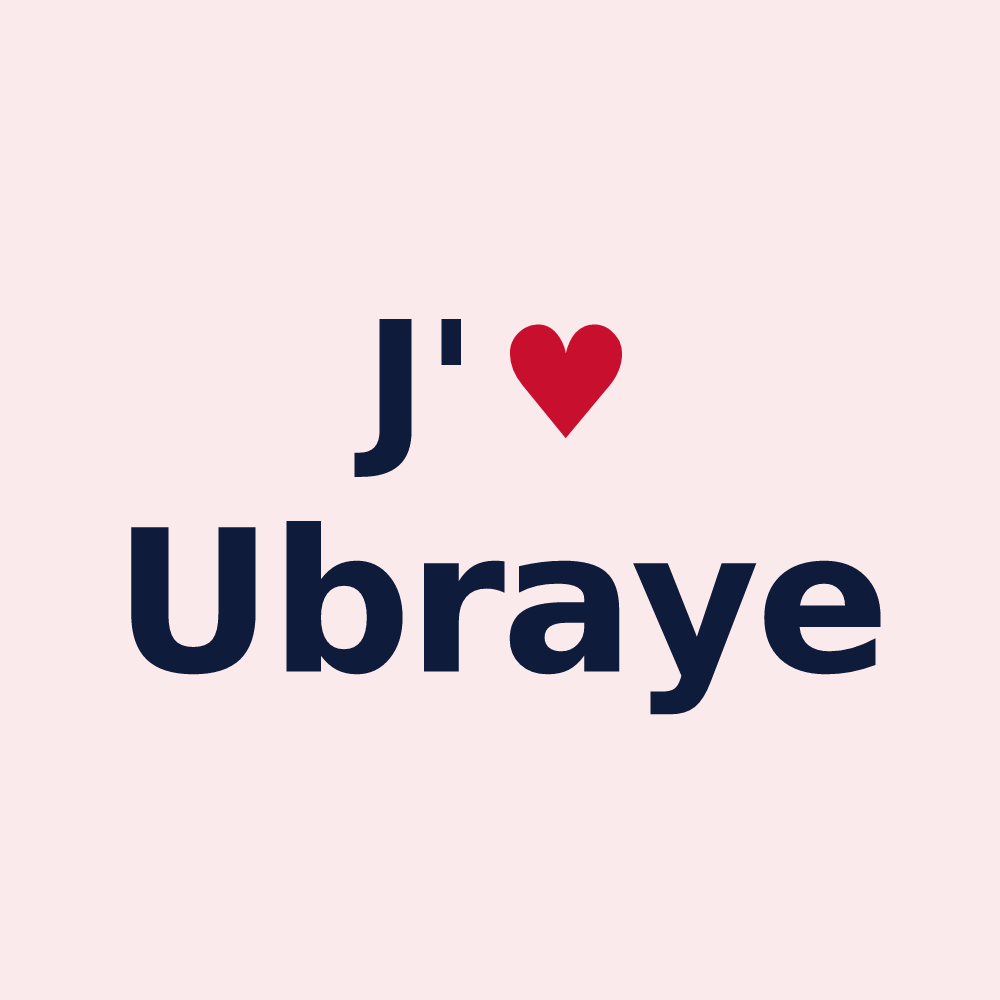 Magnet personnalisé Ubraye — design « J'aime Ubraye » imprimé sur le magnet