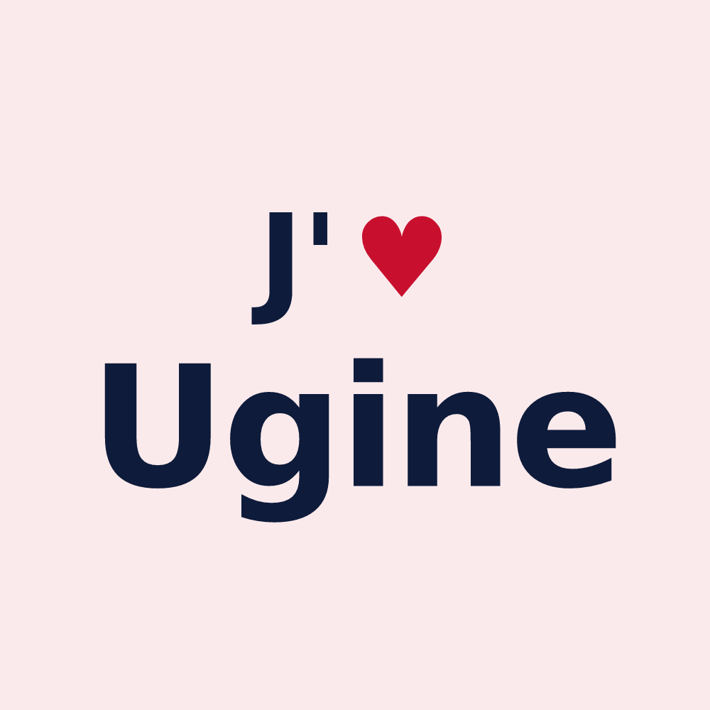 Magnet personnalisé Ugine — design J'aime Ugine