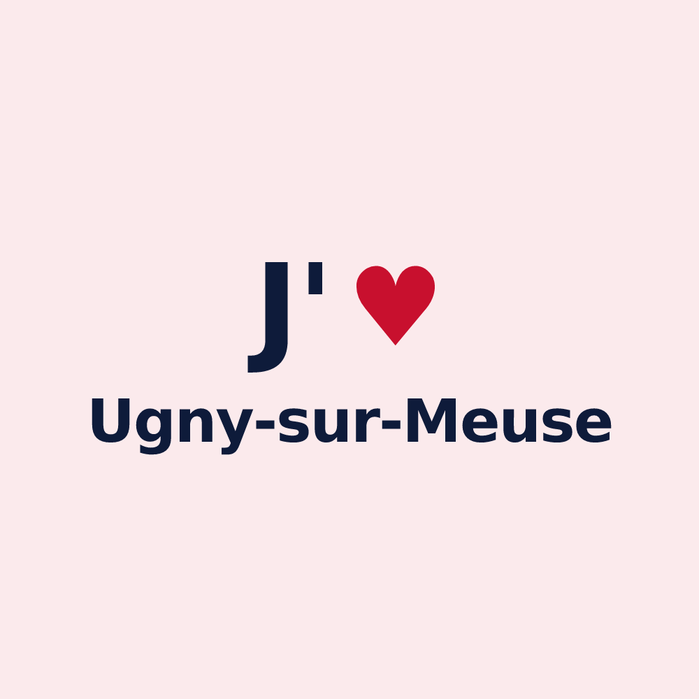 Magnet personnalisé Ugny-sur-Meuse — design J'aime Ugny-sur-Meuse