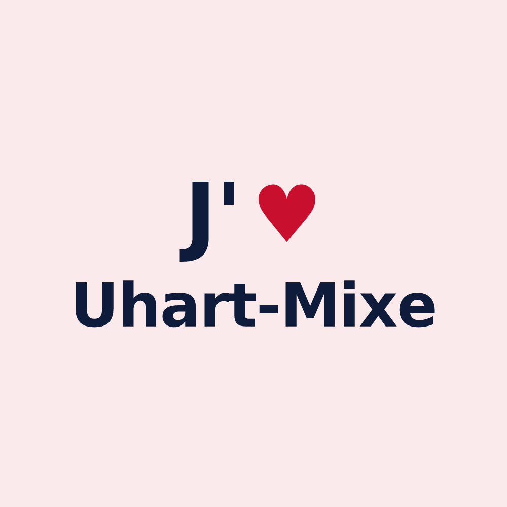 Magnet personnalisé Uhart-Mixe — design J'aime Uhart-Mixe