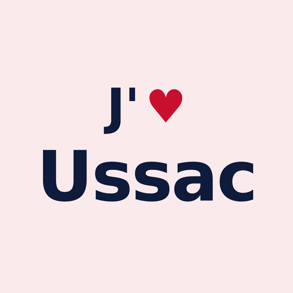 Magnet personnalisé Ussac — design J'aime Ussac