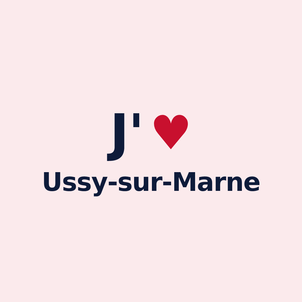 Magnet personnalisé Ussy-sur-Marne — design J'aime Ussy-sur-Marne