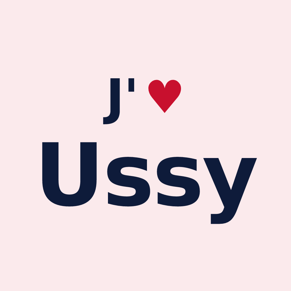 Magnet personnalisé Ussy — design J'aime Ussy