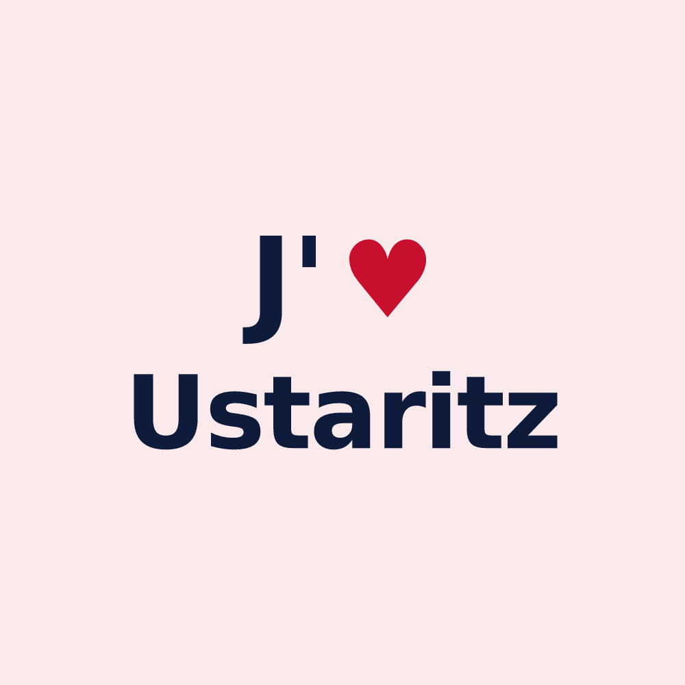 Magnet personnalisé Ustaritz — design « J'aime Ustaritz » imprimé sur le magnet