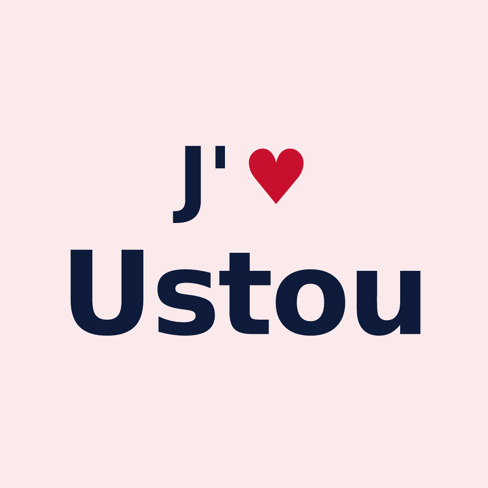 Magnet personnalisé Ustou — design J'aime Ustou