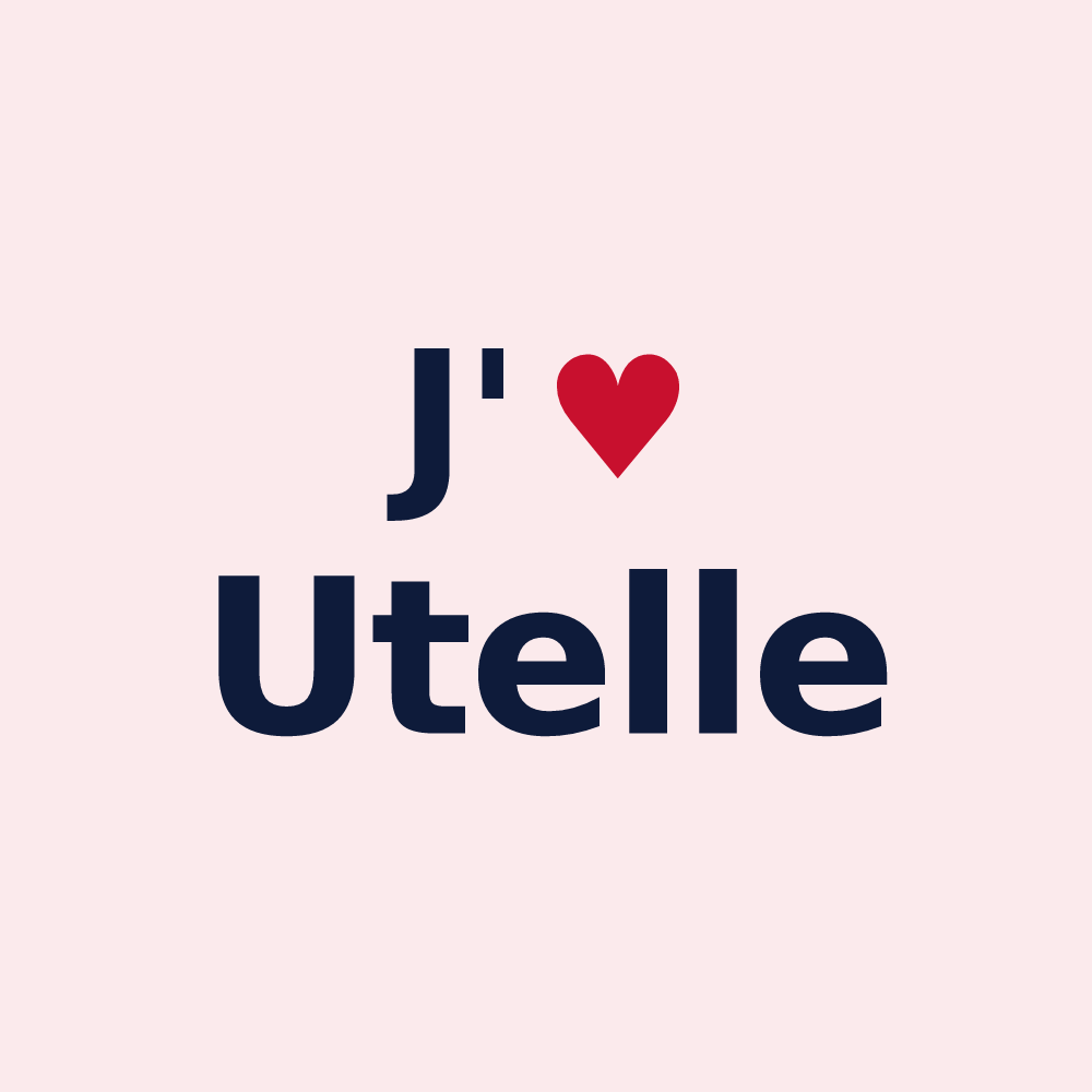 Magnet personnalisé Utelle — design J'aime Utelle